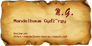 Mandelbaum György névjegykártya