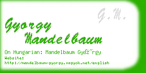 gyorgy mandelbaum business card